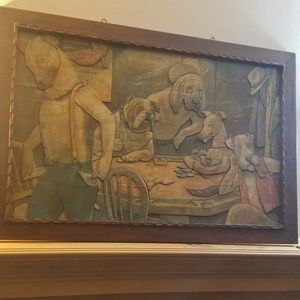 Custom 3d wood dog poker picture